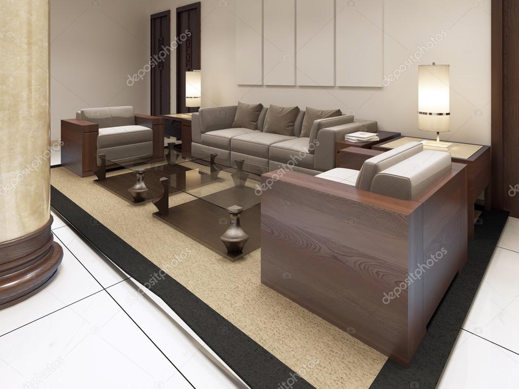 Ruhiger Innenbereich mit Liegen